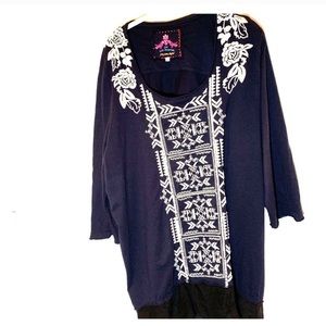 Johnny Was Tunic 2X embroidery